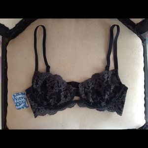 Free People Black Lace Bra